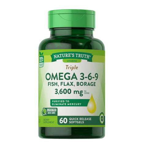 Nature's Truth, Triple Omega 3-6-9 Fish Flax And Borage, 3600 Mg, 60 Softgels Nature's Truth