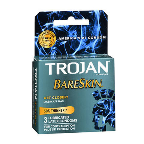 Trojan, Bareskin Lubricated Latex Condoms, 3 Each Trojan