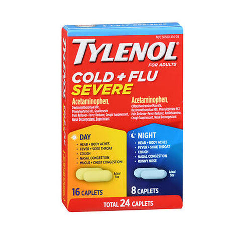 Tylenol, Cold Plus Flu Severe Caplets Day And Night, 24 Tabs Tylenol