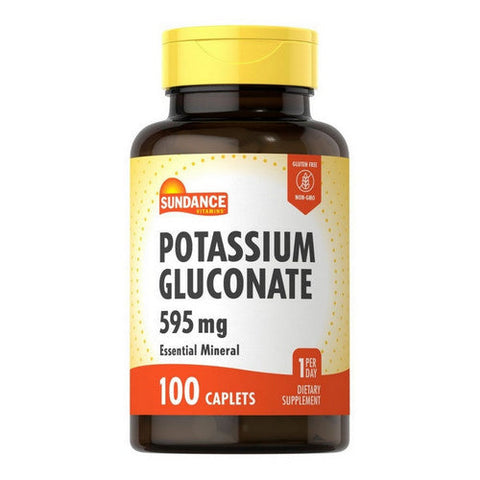 Sundance, Potassium Gluconate Caplets, 595 mg, 100 Tabs