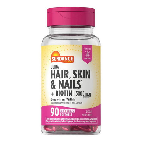 Hair Skin And Nails Plus Biotin Quick Release Softgels 90 Tabs by Sundance