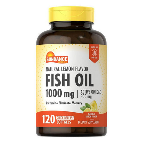 Fish Oil Omega-3 Quick Release Softgels Natural Lemon 120 Tabs by Sundance