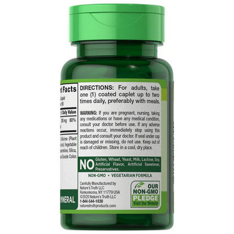 Nature's Truth, Magnesium Coated Caplets Extra Strength, 250 Mg, 100 Tabs Nature's Truth