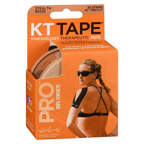 KT Tape, Kinesiology Therapeutic Tape Pro Strips Stealth Beige, 20 Each KT Tape