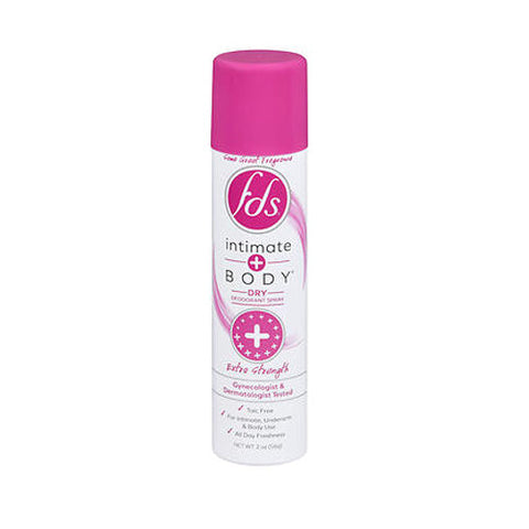 Fds, Intimate Plus Body Dry Deodorant Spray Extra Strength, 2 Oz Fds