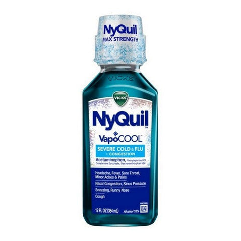 Vicks, Severe Cold And Flu Nighttime Relief Liquid Berry Flavor, 12 Oz Vicks