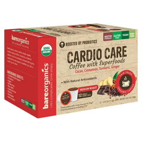 Bare Organics, Cardio Care Coffee K Cup, 12 Count Bare Organics