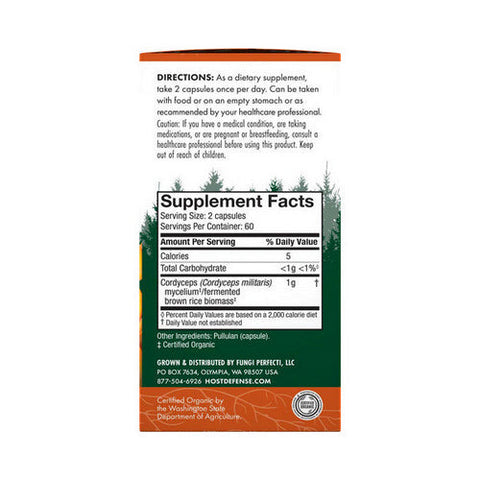 Host Defense, Cordyceps, 120 Cap Host Defense