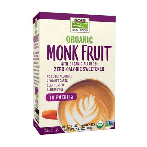 Now Foods, Monk Fruit With Allulose Organic Packets, 2.47 Oz Now Foods
