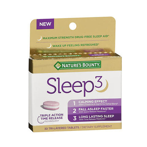 Nature's Bounty, Sleep3 Melatonin Maximum Strength Tri-Layered Tablets, 10 Mg, 30 Tabs Nature's Bounty