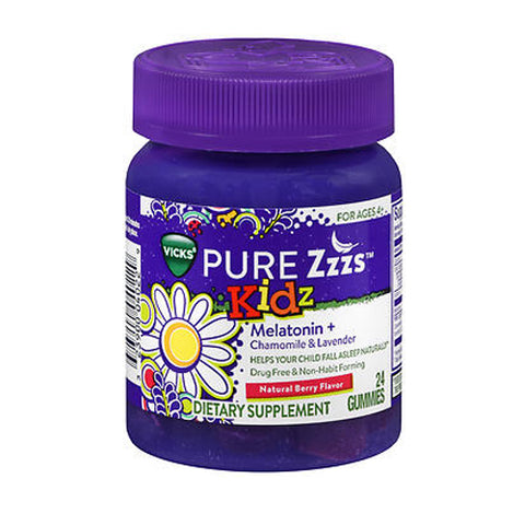 Vicks, Pure Zzzs Kidz Gummies Natural Berry Flavor, 24 Each Vicks