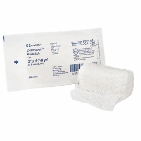 Cardinal, Fluff Bandage Roll Dermacea Gauze 3-Ply 3 Inch X 4 Yard Roll Shape Sterile, 1 Roll Cardinal