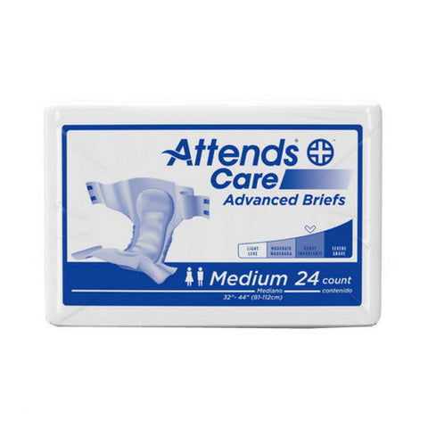 Attends, Unisex Adult Incontinence Brief Medium Disposable Heavy Absorbency BRHC20, Count of 24 Attends