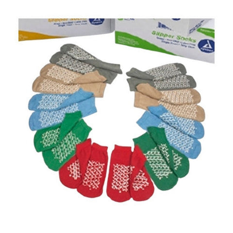 Dynarex, Slipper Socks Soft Sole Large Blue Ankle High, Count of 1 Dynarex