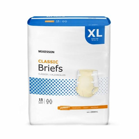 McKesson, Unisex Adult Incontinence Brief Classic X-Large Disposable Light Absorbency, Count of 15 McKesson