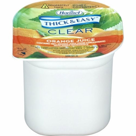 Hormel, Thickened Beverage Thick & Easy  4 oz. Container Portion Cup Orange Juice Flavor Ready to Use Honey, Count of 24 Hormel