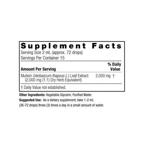 Nature's Answer, Mullein Leaf Fluid Extract Alcohol-Free, 2000 Mg, 1 Oz Nature's Answer