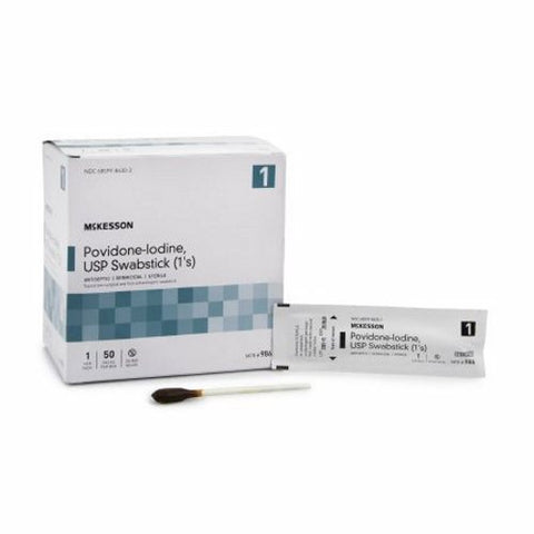 McKesson, Impregnated Swabstick McKesson 1 Pack Individual Packet 10% Strength Povidone-Iodine, 1 Pack McKesson
