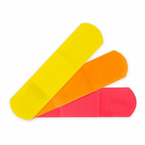 McKesson, Adhesive Strip McKesson Kids 3/4 X 3 Inch Plastic Rectangle Neon Sterile, Box Of 100 McKesson