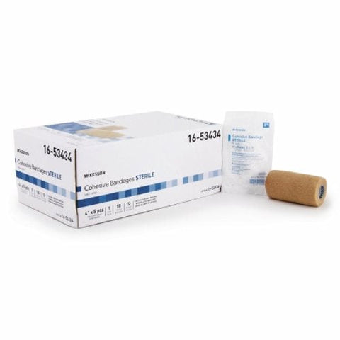 McKesson, Cohesive Bandage 4 Inch X 5 Yard Self-Adherent Closure Tan Sterile 16-53434, Count of 1 McKesson