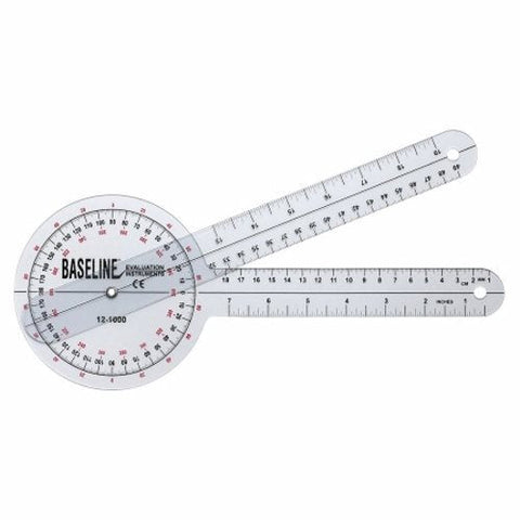 Fabrication Enterprises, Goniometer Baseline  Plastic 12 Inch Arm Length 1Â° Increments Inches and Centimeters, Count of 1 Fabrication Enterprises