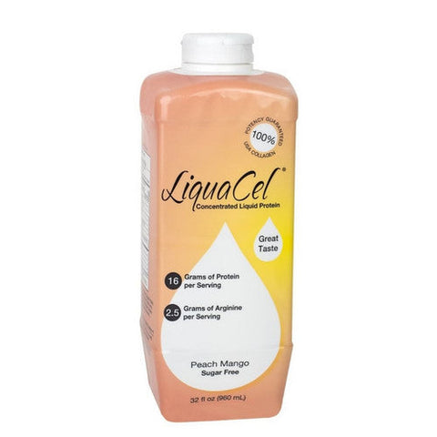 Global Health Products In, Oral Protein Supplement LiquaCel Peach Mango Flavor 32 oz. Container Bottle Ready to Use, 32 Oz Global Health Products In