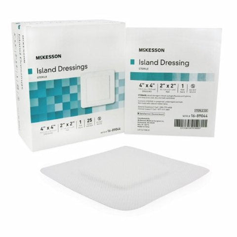 McKesson, Adhesive Dressing McKesson 4 X 4 Inch Polypropylene / Rayon Square White Sterile, Count of 1 McKesson