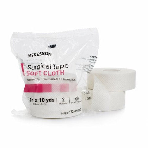 McKesson, Medical Tape McKesson Cloth 1 Inch X 10 Yard White NonSterile, Pack Of 2 McKesson