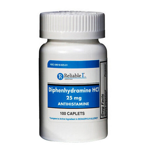 Advance Pharma, Diphenhist, 25mg, 100 Caplets Reliable1
