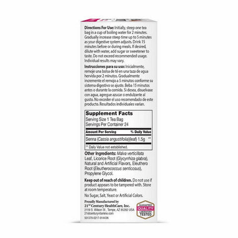 21st Century, Herbal Slimming Tea Cranraspberry, 24 Bags