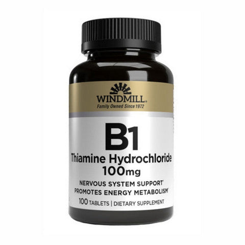 Windmill Health, Vitamin B1 Thiamine Hydrochloride, 100 Mg, 100 Tabs Windmill Health