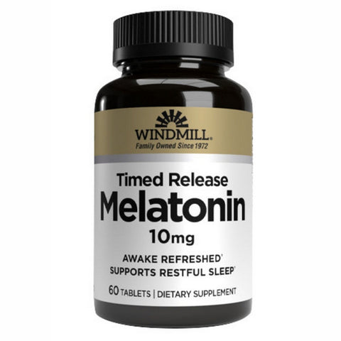 Windmill Health, Melatonin Time Release, 10 Mg, 60 Tabs