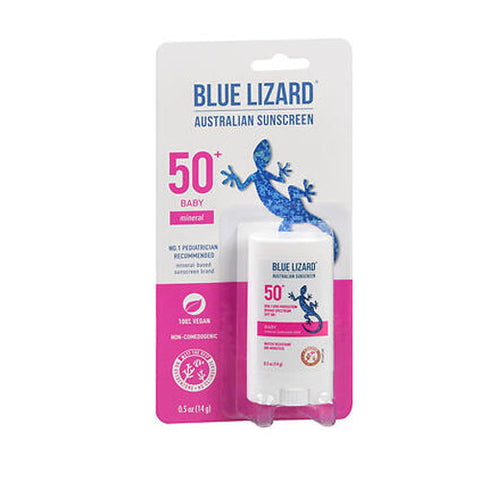 Blue Lizard, Australian Sunscreen Baby Mineral Stick Spf 50+, 0.5 Oz Blue Lizard