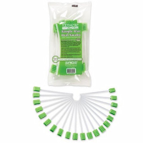 Sage, Oral Swab Plus Sodium Bicarbonate Foam Tip, Pack Of 20 Sage