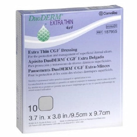 Convatec, Hydrocolloid Dressing DuoDERM Extra Thin 4 X 4 Inch Square Sterile, Box Of 10 Convatec