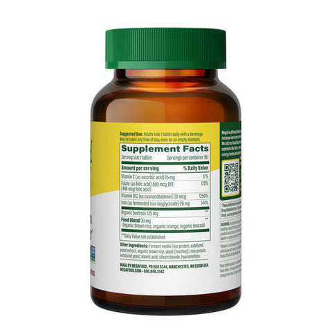 MegaFood, Blood Builder Iron Supplement, 90 Tabs MegaFood