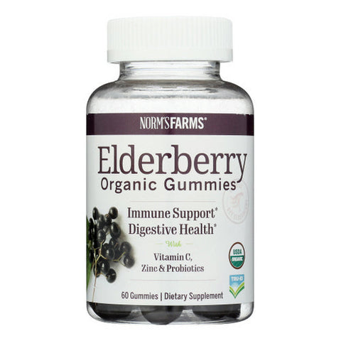 Norms Farms, Organic Elderberry Probiotic Gummies, 60 Caps Norms Farms