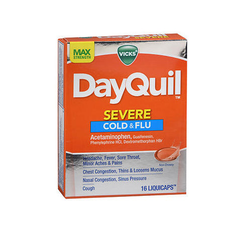 Vicks, Dayquil Severe Cold And Flu Liquicaps, 16 Count Vicks