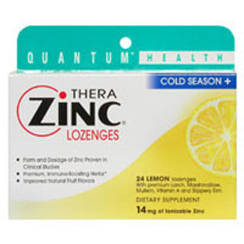 Quantum Health, TheraZinc Lozenges, Zinz & Lemon, 24 Lozenges Quantum Health