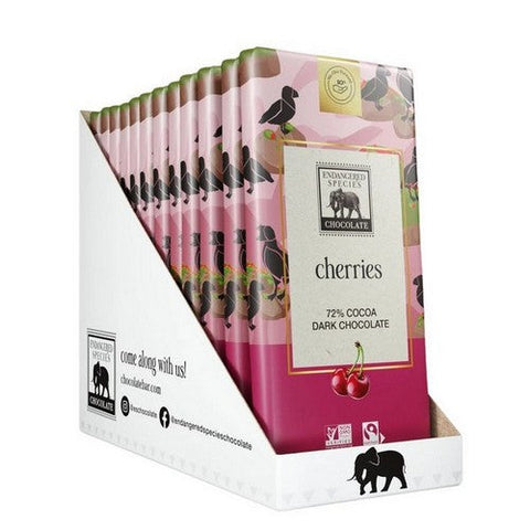 Endangered Species, Vibrant Cherries Dark Chocolate Bar, 3 Oz(Case Of 12) Endangered Species