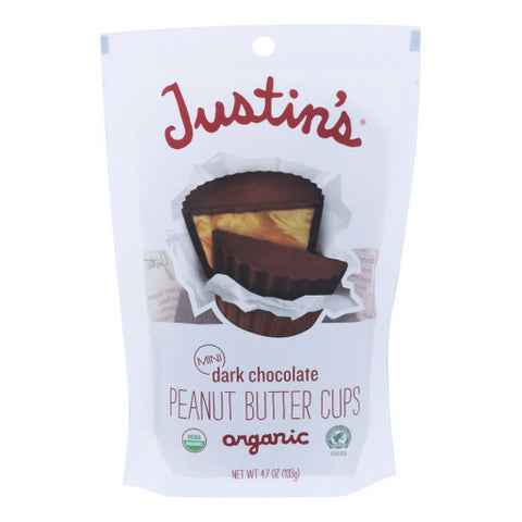 Peanut Butter Cups  Organic  Dark Chocolate  Mini Case of 6 X 4.7 Oz by Justin's