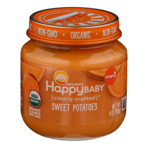 Happy Baby Food, Clearly Crafted Sweet Potatoes Stage-1, 4 Oz(Case Of 6) Happy Baby Food