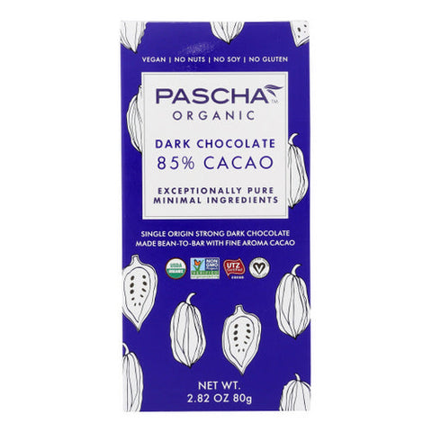 Pascha, Pascha  Bar Chocolate  Cacao, Case of 10 X 2.82 Oz Pascha