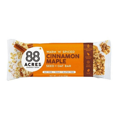 88 Acres, Seed Bars Oats And Cinnamon, 1.6 Oz(Case Of 9) 88 Acres