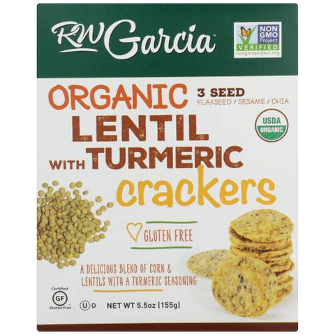 Rw Garcia, Crackers Lentil Trmrc Org, 5.5 Oz(Case Of 6) Rw Garcia