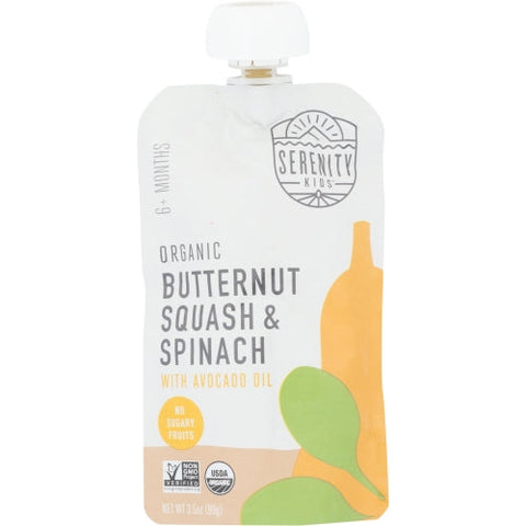 Serenity Kids, Food Baby Btr Sq Spnch Or, 3.5 Oz(Case Of 6) Serenity Kids