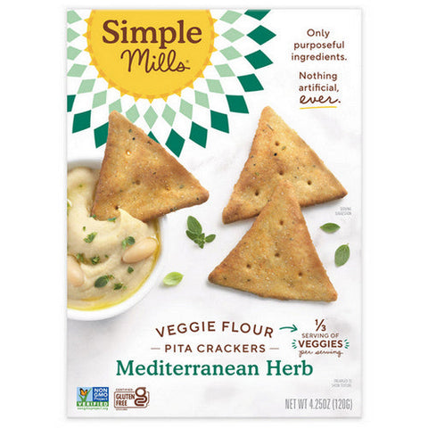 Simple Mills, Cracker Pita Mdtrrn Herb, Case of 6 X 4.25 Oz Simple Mills