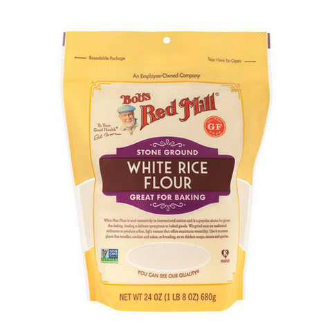 Bobs Red Mill, White Rice Flour, 24 Oz(Case Of 4) Bobs Red Mill