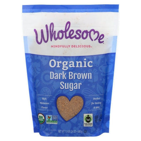 Wholesome, Sugar Brown Dark Org Ftc, Case of 6 X 24 Oz Wholesome