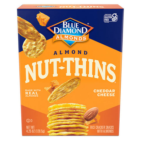 Blue Diamond, Nut & Rice Cracker Snacks Cheddar Cheese, 4.25 Oz(Case Of 12) Blue Diamond